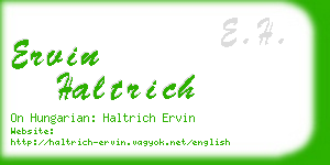 ervin haltrich business card